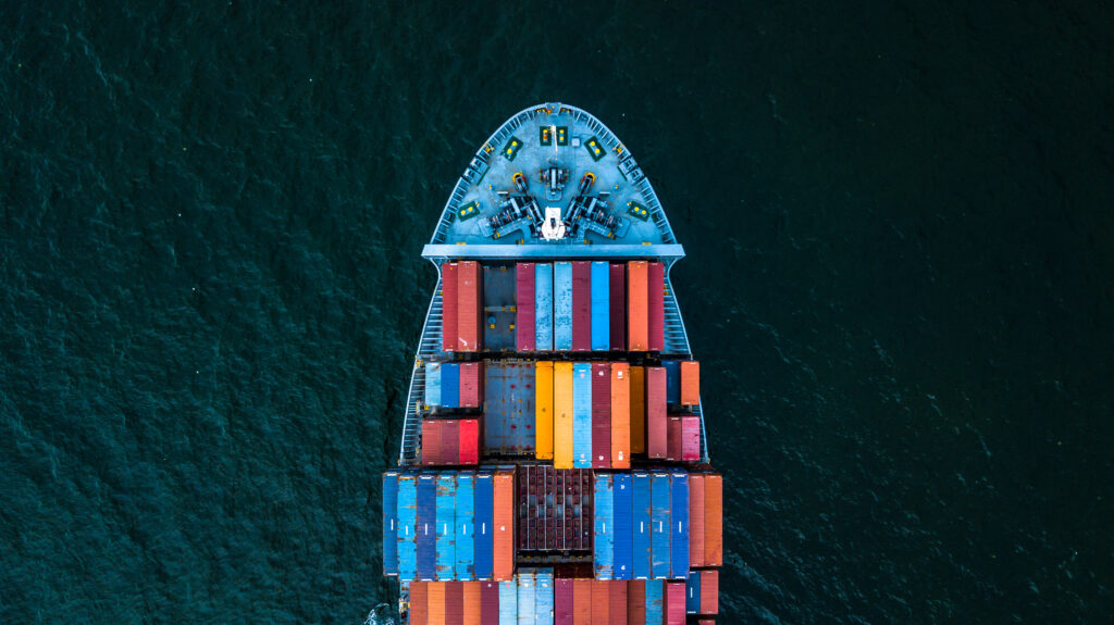Cargo ship depicting trade impact analysis