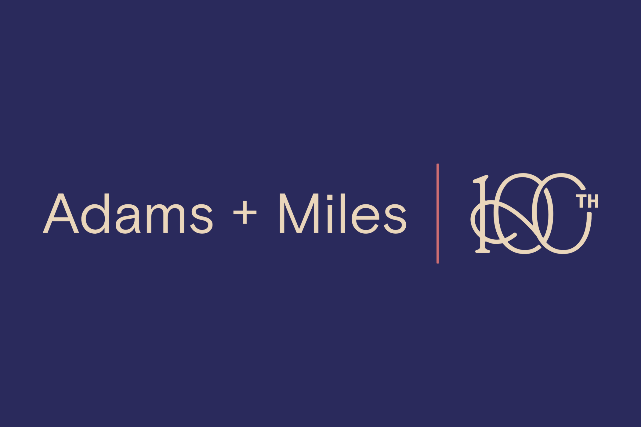Adams + Miles 100th anniversary logo