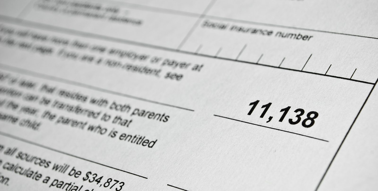 Canada Revenue Agency tax form with amount owing of more than $10,000