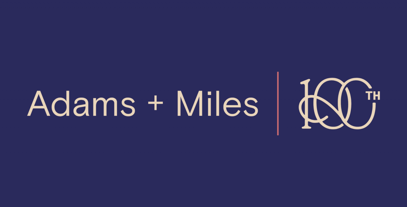 Adams + Miles 100th anniversary logo